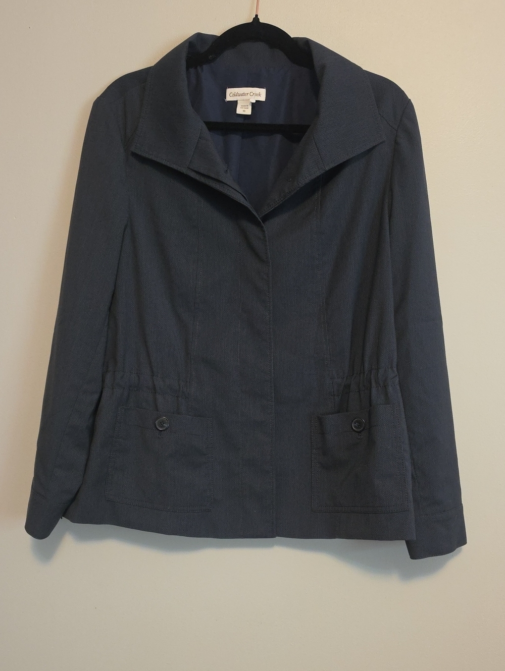 Coldwater Creek Women's Dark Navy Button-Pocket Blazer